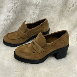 Tory Burch Tan Suede Loafers